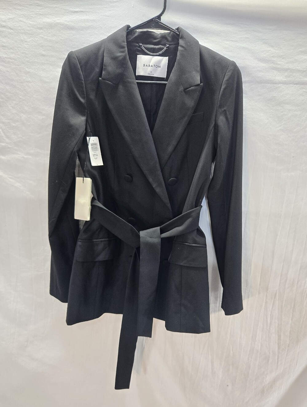 Aritzia Babaton Samuel Women's Size 0 Black Double Breasted New with Tags